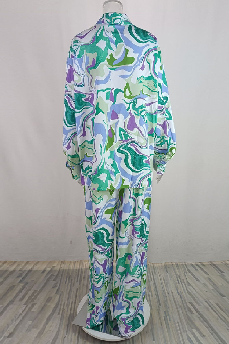 Conjunto de Dos Piezas con Estampado Abstracto para Mujer | Ideal para Uso Casual
