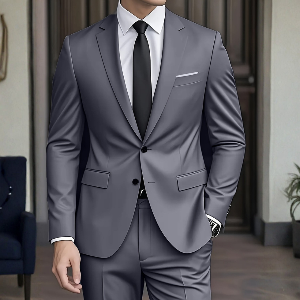 Traje de Dos Piezas con Chaqueta Estructurada para Hombre | Ideal para Eventos Formales
