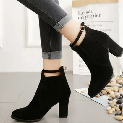 Botines con Tacón de Bloque Alto para Mujer | Ideal para Uso Diario y Eventos