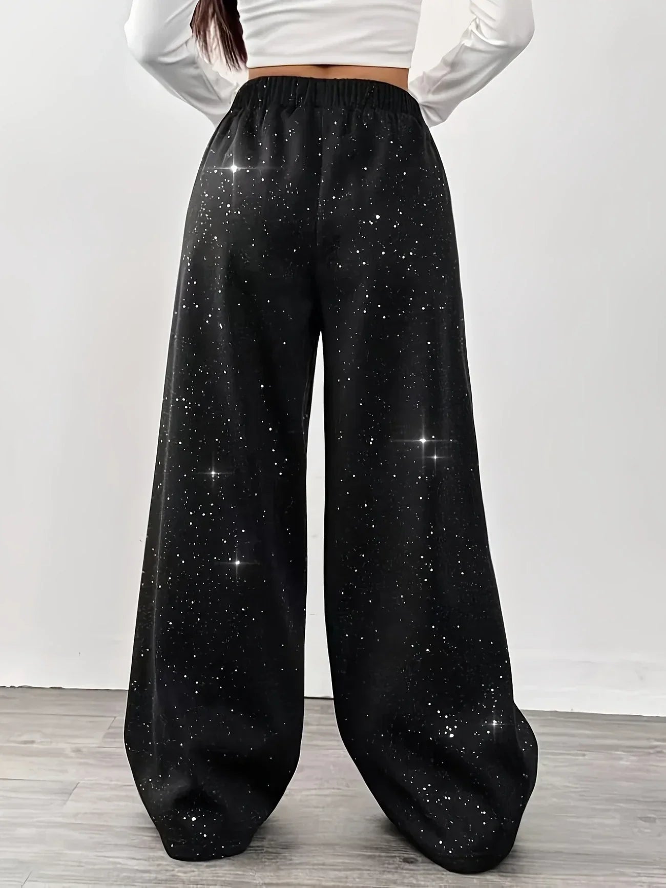 Pantalón Ancho de Cintura Alta con Estampado para Mujer | Ideal para Uso Diario y Salidas