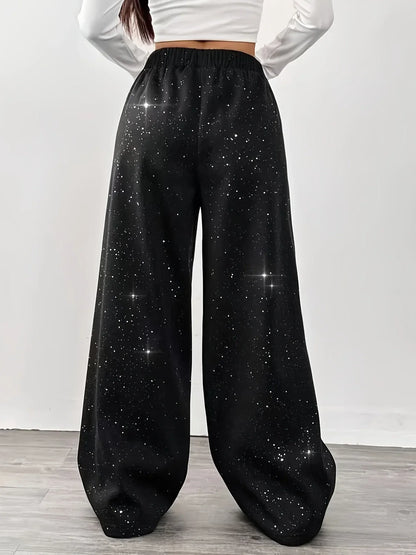 Pantalón Ancho de Cintura Alta con Estampado para Mujer | Ideal para Uso Diario y Salidas
