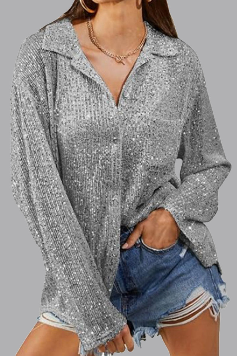 Blusa de Mujer con Cuello Polo, Mangas Largas y Cierre de Botones | Ideal para Uso Diario y Profesional
