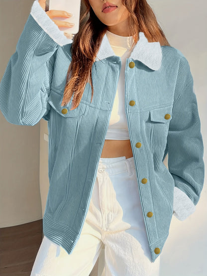 Abrigo con Diseño Cotelado y Cuello Estructurado para Mujer | Ideal para Otoño e Invierno