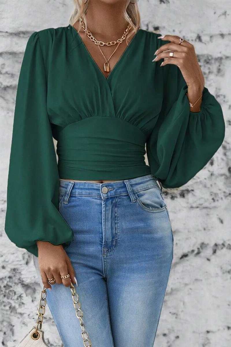 Blusa Con Cuello En V Y Detalle Fruncido Para Mujer | Ideal Para Uso Diario O Profesional