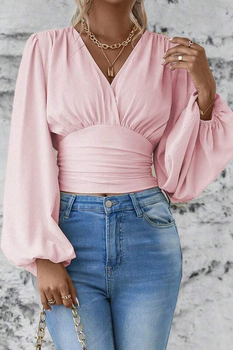 Blusa Con Cuello En V Y Detalle Fruncido Para Mujer | Ideal Para Uso Diario O Profesional