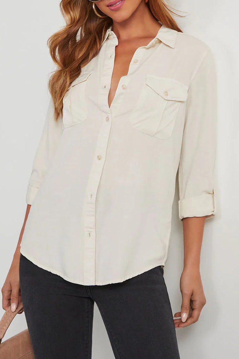 Blusa Con Cuello Clásico Y Cierre De Botones Para Mujer | Ideal Para Uso Diario Y Profesional