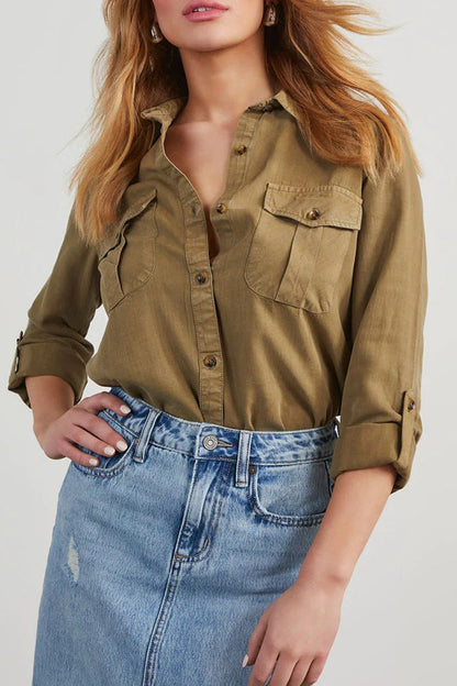 Blusa Con Cuello Clásico Y Cierre De Botones Para Mujer | Ideal Para Uso Diario Y Profesional