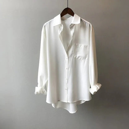 Camisa Con Corte Ligeramente Amplio Y Bolsillo Frontal Para Mujer | Ideal Para Uso Diario