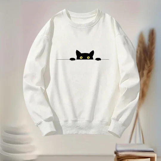 Sudadera con Estampado De Gato para Mujer | Ideal para Uso Diario