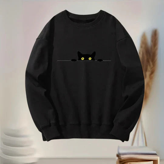 Sudadera con Estampado De Gato para Mujer | Ideal para Uso Diario