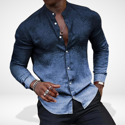 Polo con Cuello Mao y Estampado Frontal para Hombres | Ideal para Uso Diario