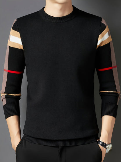 Jersey De Manga Larga Con Rayas En Las Mangas Para Hombres | Ideal Para Uso Diario Y Entornos Informales