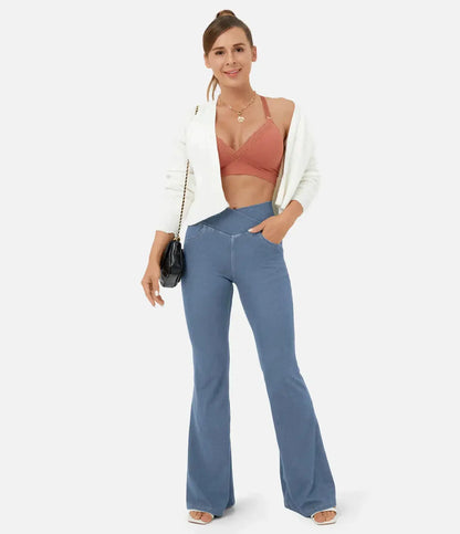 Pantalón Flare Con Cintura Alta Para Mujer | Ideal Para Uso Diario