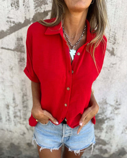 Camisa Con Corte Amplio Y Cierre De Botones Para Mujer | Ideal Para Uso Diario Y Salidas Informales