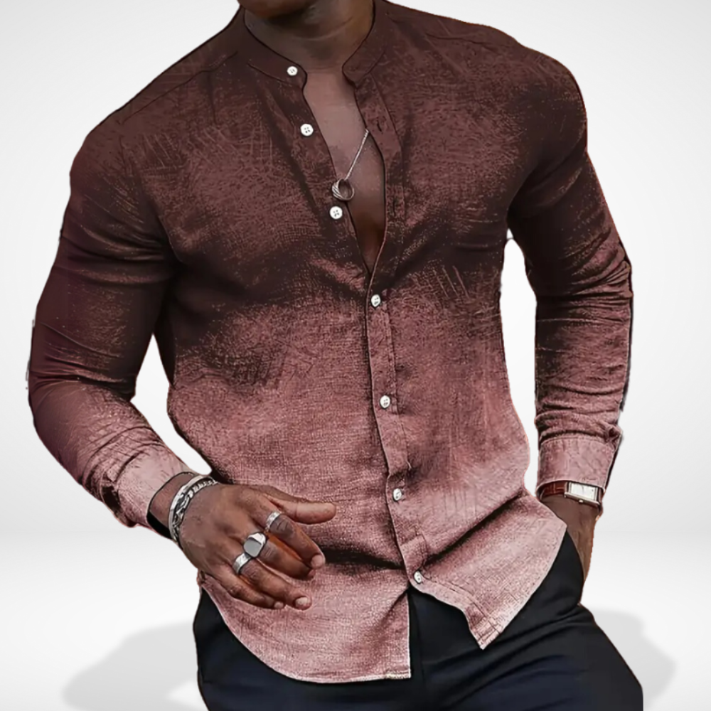 Polo con Cuello Mao y Estampado Frontal para Hombres | Ideal para Uso Diario