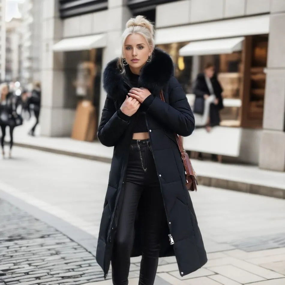 Abrigo Largo con Corte Ajustado para Mujer | Ideal para Temporada de Invierno