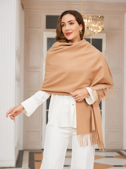 Bufanda de Formato Grande con Flecos para Mujer | Ideal para Otoño e Invierno
