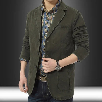 Blazer Ajustado Con Solapa Y Botones Para Hombre | Ideal Para Uso Diario Y Profesional