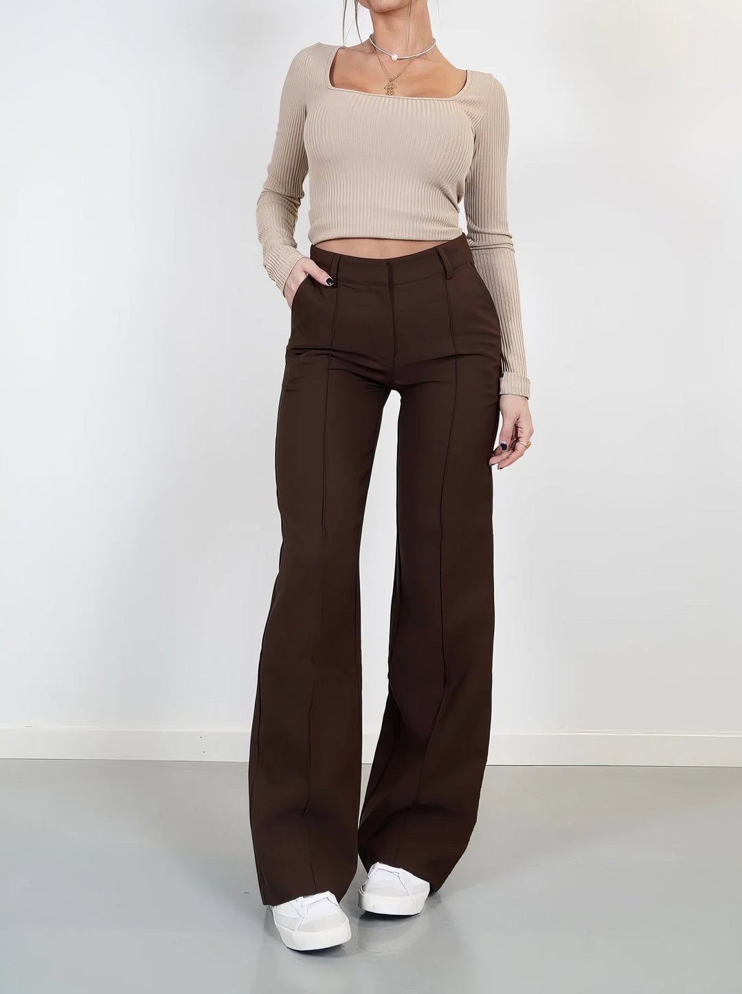 Pantalón De Corte Recto Para Mujer | Ideal Para Uso Diario