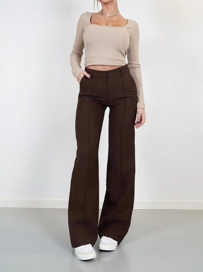 Pantalón De Corte Recto Para Mujer | Ideal Para Uso Diario