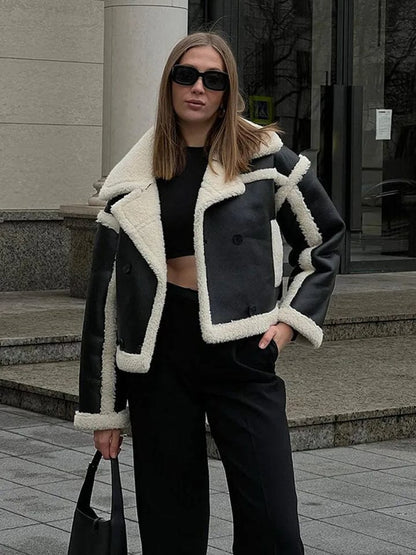 Chaqueta Corta Con Detalle Contrastado Para Mujer | Ideal Para Uso Diario