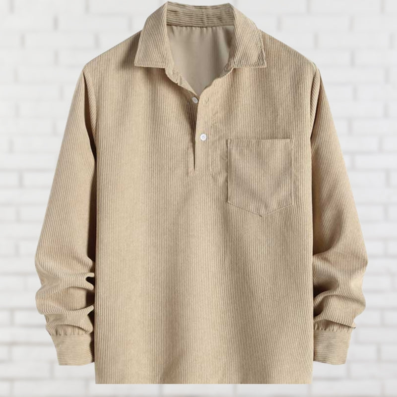 Camisa Con Cierre Abotonado Y Bolsillo En El Pecho Para Hombre | Ideal Para Uso Diario
