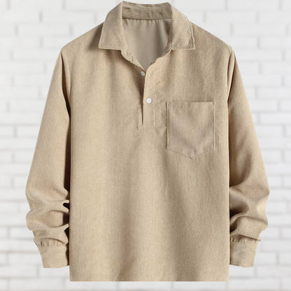 Camisa Con Cierre Abotonado Y Bolsillo En El Pecho Para Hombre | Ideal Para Uso Diario