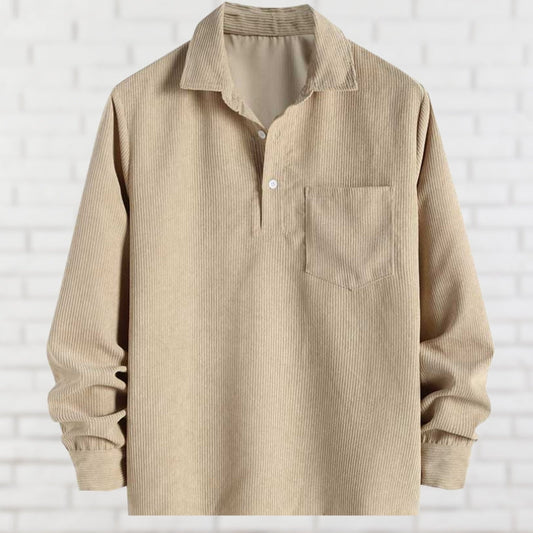 Camisa Con Cierre Abotonado Y Bolsillo En El Pecho Para Hombre | Ideal Para Uso Diario