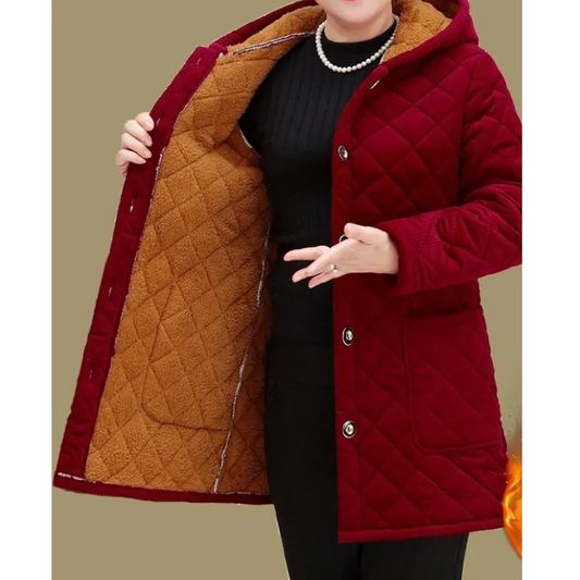 Chaqueta Acolchada con Cierre de Botones para Mujer | Ideal para Temporada Fría
