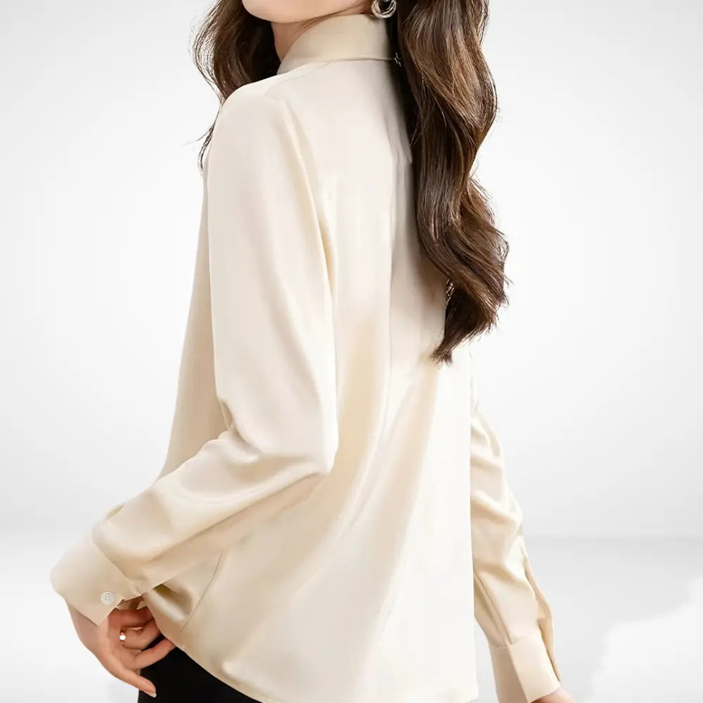 Blusa Con Cuello De Camisa Clásico Y Corte Fluido Para Mujer | Ideal Para Uso Diario Y Oficina