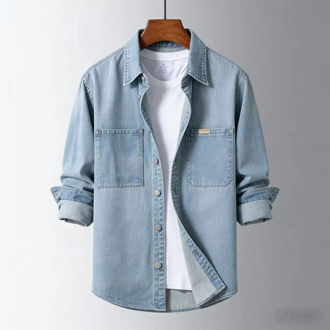 Sobrecamisa Con Cierre De Botones Y Corte Oversize Para Hombres | Ideal Para Uso Diario En Capas