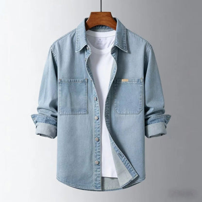 Sobrecamisa Con Cierre De Botones Y Corte Oversize Para Hombres | Ideal Para Uso Diario En Capas