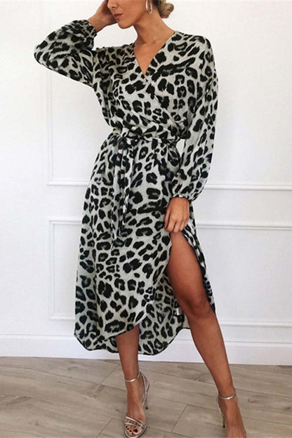 Vestido Midi con Escote en V y Cinturón para Mujer | Ideal para Salidas Informales y Semi-Formales