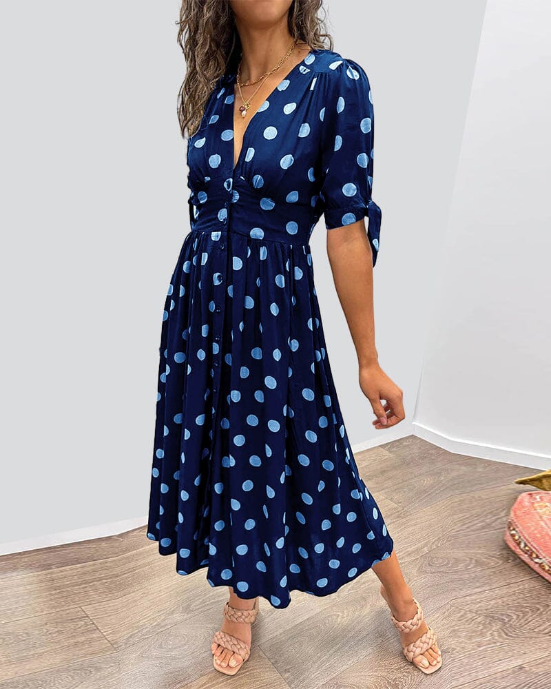 Vestido Midi con Estampado de Lunares para Mujer | Ideal para Salidas y Eventos de Verano