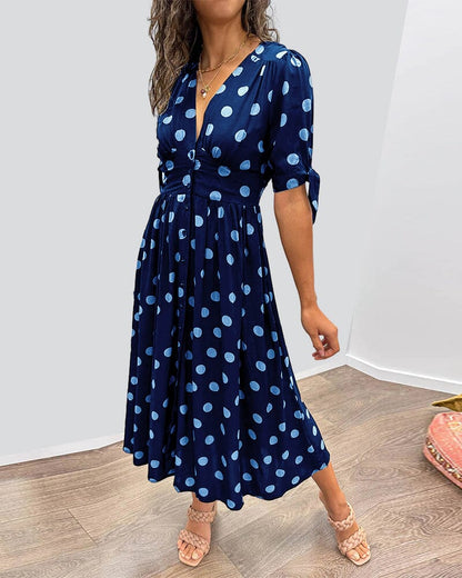 Vestido Midi con Estampado de Lunares para Mujer | Ideal para Salidas y Eventos de Verano