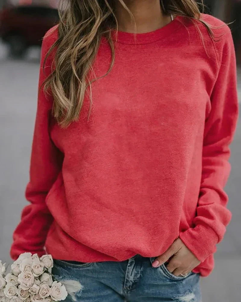 Sudadera de Cuello Redondo y Mangas Largas para Mujer | Ideal para Uso Diario en Días Frescos