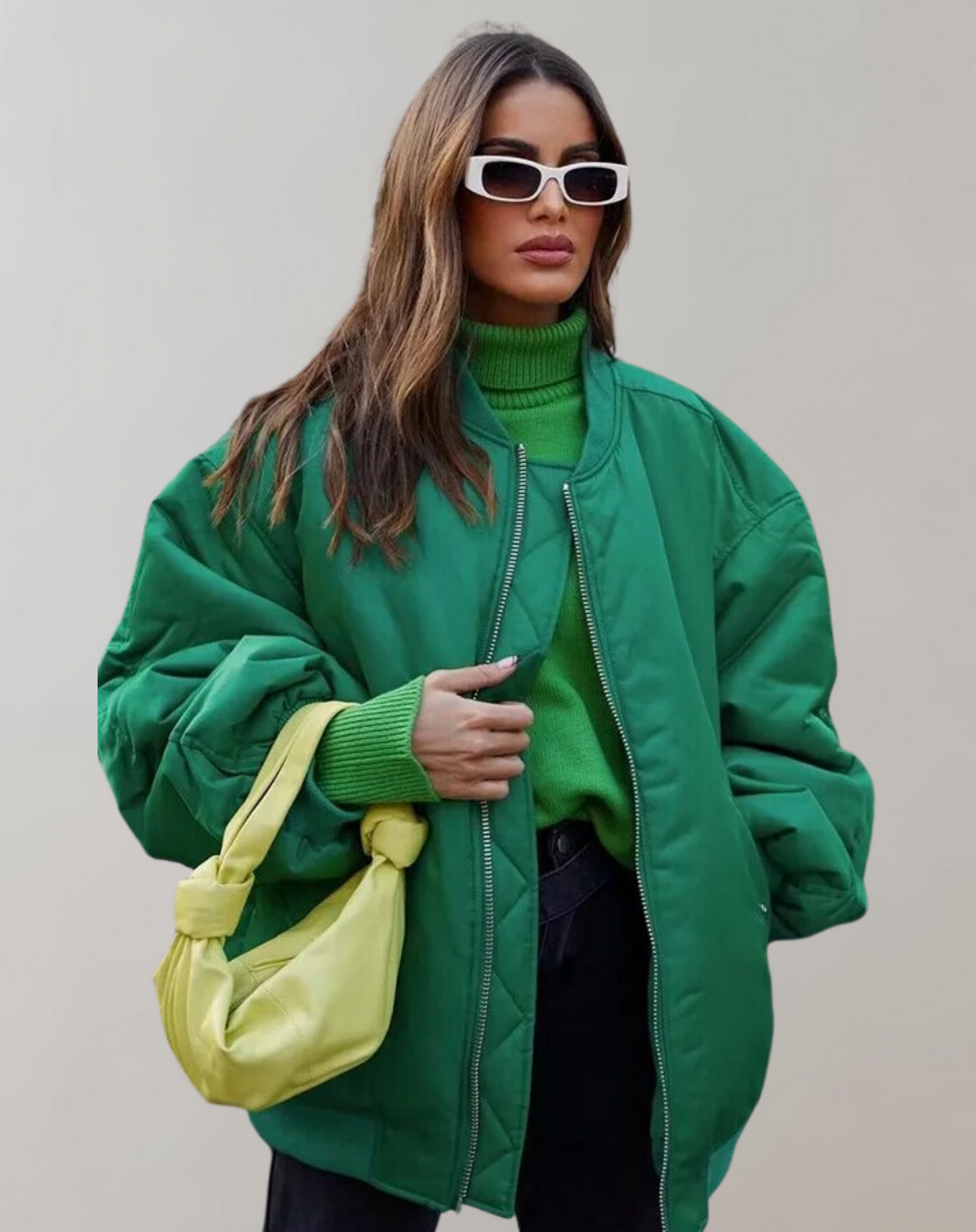 Chaqueta Bomber Con Bolsillos De Cremallera Y Cuello Alto Para Mujer | Ideal Para Uso Diario Y Entretiempo
