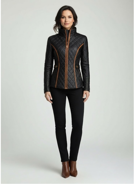 Chaqueta Acolchada con Cuello Alto para Mujer | Ideal para Temporadas Frías