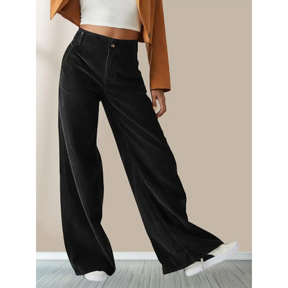 Pantalón Con Pierna Ancha Y Corte Holgado Para Mujer | Ideal Para Uso Diario