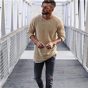Jersey de Punto de Manga Larga con Corte Versátil para Hombre | Ideal para Uso Diario