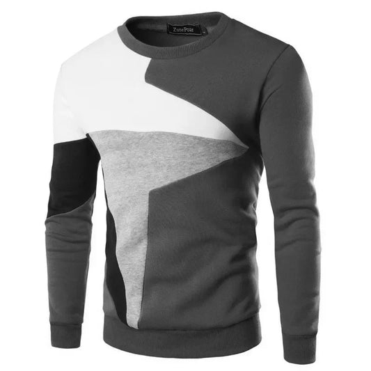 Jersey Slim De Manga Larga Con Motivo Multicolor Para Hombres | Ideal Para Uso Diario