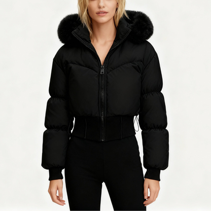 Chaqueta Corta con Cuello Alto para Mujer | Ideal para Uso Diario y Temporada Fría