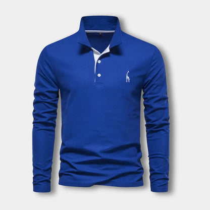 Polo De Manga Larga Con Cuello Abierto Y Cierre De Tres Botones Para Hombre | Ideal Para Uso Diario Y Actividades Informales