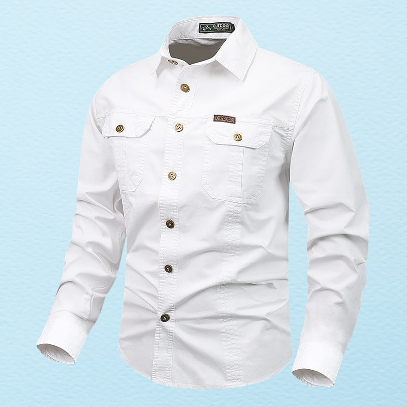 Camisa Con Cierre De Botones Y Bolsillos En El Pecho Para Hombres | Ideal Para Uso Diario Y Profesional