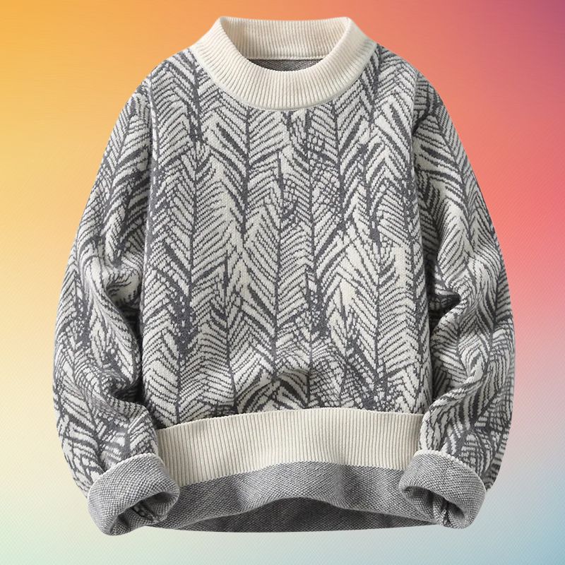 Jersey de Cuello Redondo con Motivo Tejido para Hombre | Ideal para Uso Diario y Semi-Formal