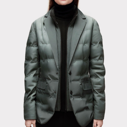 Chaqueta Larga Con Cuello Alto Para Mujer | Ideal Para Uso Diario