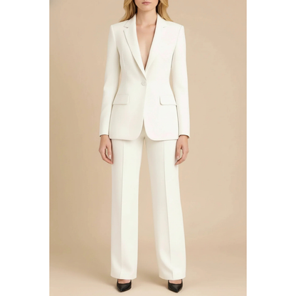 Conjunto De Chaqueta Larga Y Pantalón De Corte Recto Para Mujer | Ideal Para Oficina Y Eventos Formales