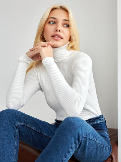Jersey de Cuello Alto con Corte Clásico para Mujer | Ideal para el Uso Diario en Otoño e Invierno