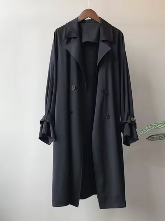 Trench Largo con Doble Botonadura para Mujer | Ideal para Uso Diario y Contextos Profesionales