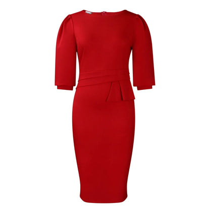 Vestido Midi Tipo Lápiz Con Cinturón En La Cintura Para Mujer | Ideal Para Uso Profesional Y Diario